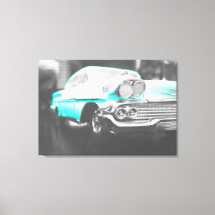 Toile 1958 chevet impala bleu vif