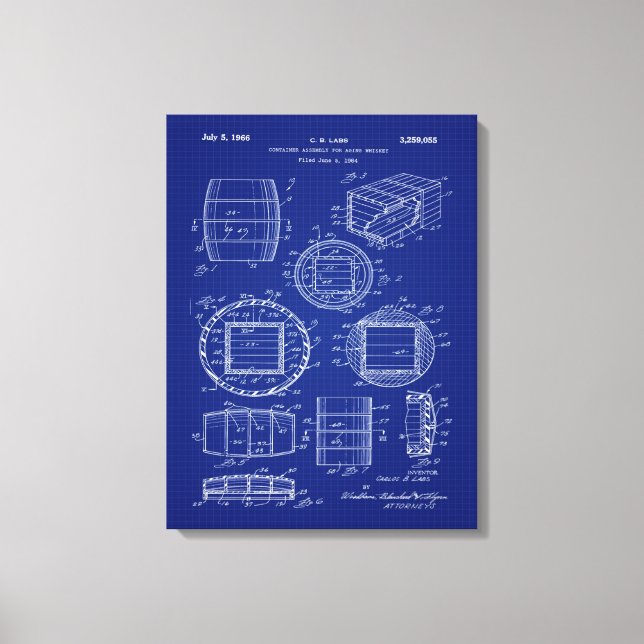 Toile 1966 Whiskey Container Art (Recto)