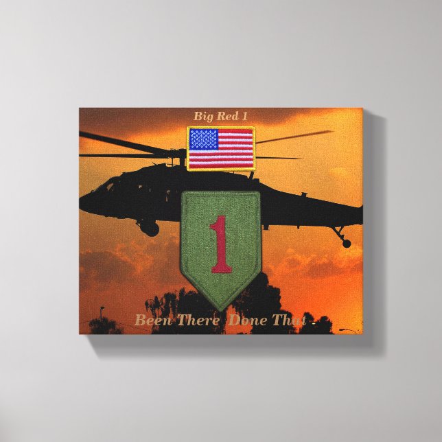 Toile 1ère infanterie grand rouge 1 vétérans timbre (Recto)