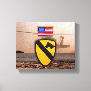 Toile 1re division de cavalerie air-grc vietnam anciens 
