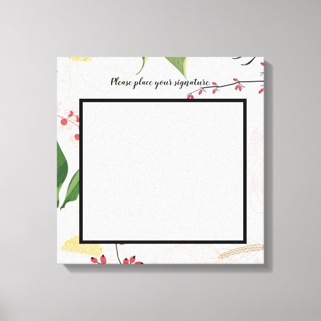 Toile 20"x20" Signature Canvas Fleurs florales blanches  (Recto)