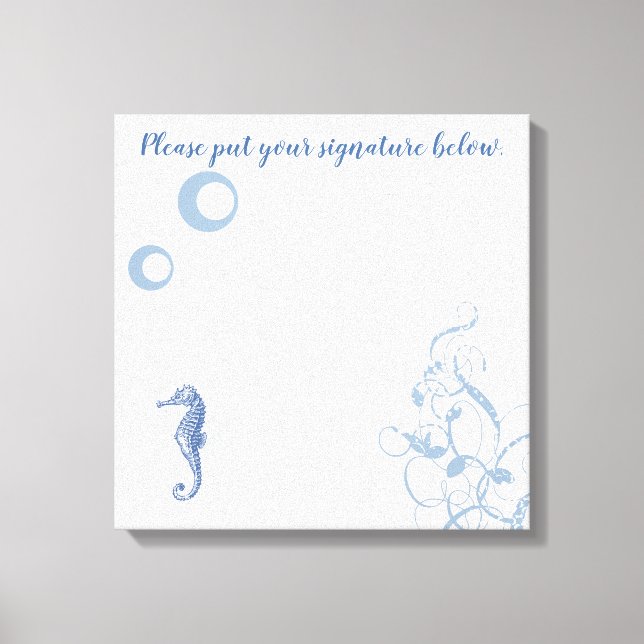 Toile 20"x20" Signature Canvas Seahorse Sea Ocean Beach (Recto)