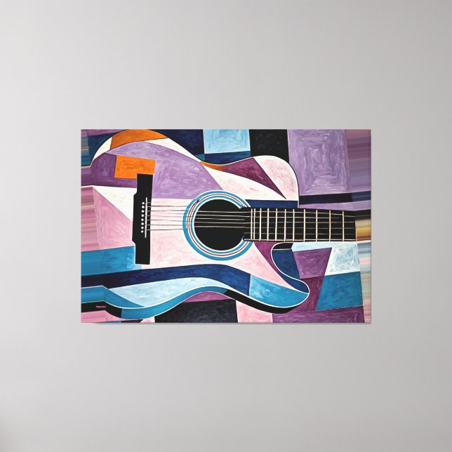 Toile 24_019, guitare, abstraite, cubisme, art (Recto)