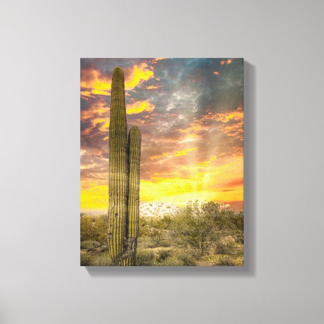 Toile 2706-Arizona Désert au coucher du soleil (Recto)