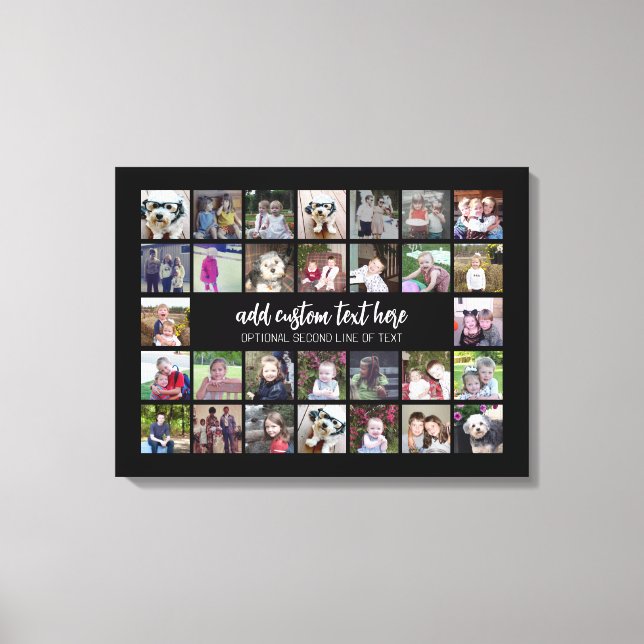 Toile 30 Grille de collage photo - 2 Zones de texte - no (Recto)