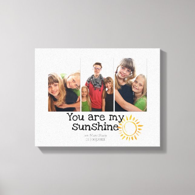 Toile 3 Grille Photo Enfants Happy Famille Sunny Jaune C (Recto)