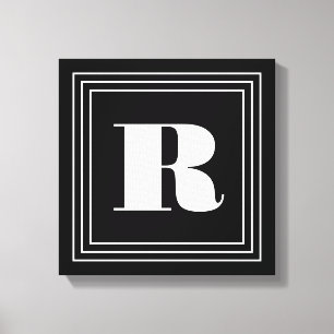 Toile 3 monogramme de cadre   Noir et blanc