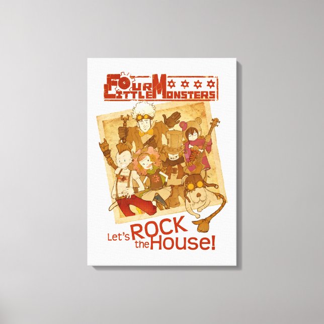 Toile 4 Petits monstres - Rock the House (Recto)