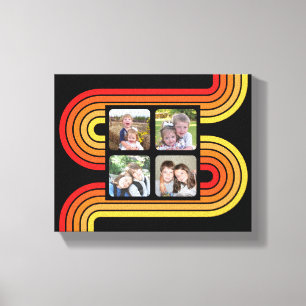 Toile 4 Photo Collage Ligne artistique funky Couleurs de