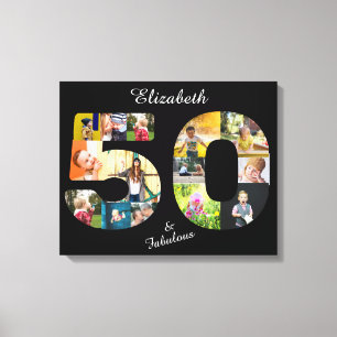 Toile 50 et Fabulous Multi Photo Friend 50e anniversaire