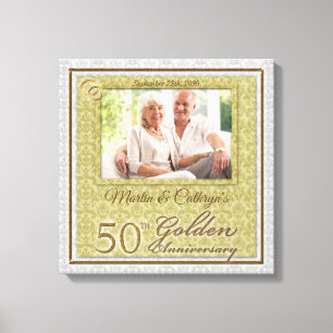 Toile 50e anniversaire 16x16 Photo personnalisée