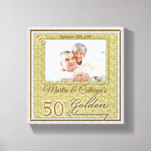 Toile 50e anniversaire 8x8 photo personnalisée