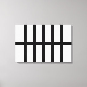 Toile 5 lignes noires biscuites