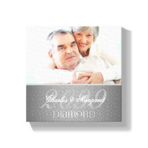 60e anniversaire de diamant Argent Damas 8x8 Photo