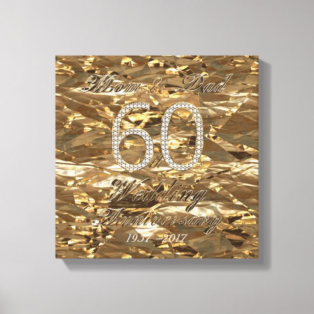 Toile 60e anniversaire de Mariage Mariage de diamants pa (Recto)