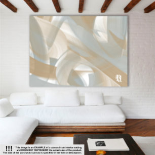 Toile 60x40" Sandy Tornado Tendance Art Abstrait Beige