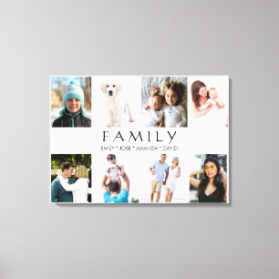 Toile 8 noms personnalisés par famille de collage de
