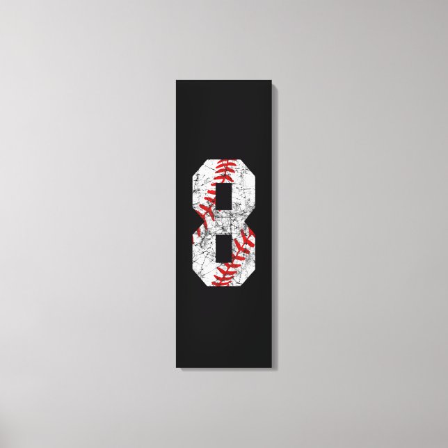 Toile 8e anniversaire Baseball Grand nombre Huit 8 ans (Recto)