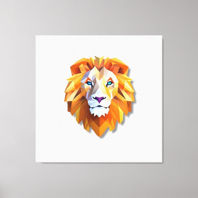 Toile A GEOMETRIC LION Faux Canvas Print (Recto)