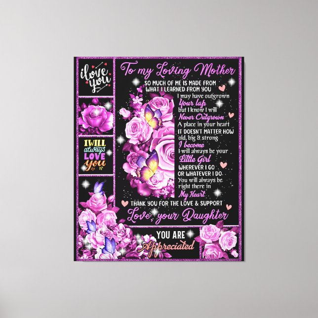 Toile À Ma Mère Cadeau Anniversaire, Amour Maman Idée Ca (Recto)