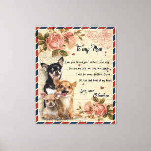 Toile À ma tante Dog Flower Cadeau, tante Cadeau d'anniv