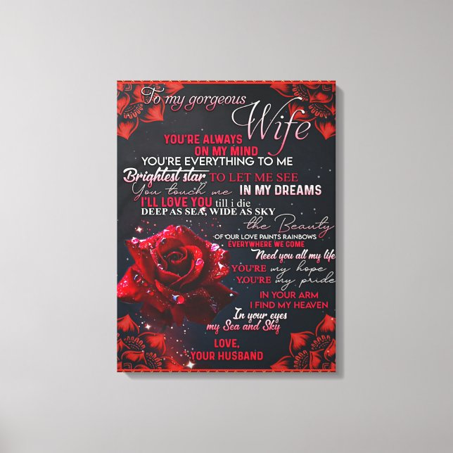 Toile À Mon Cadeau D'Anniversaire De Femme Rose, Cadeau  (Recto)