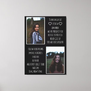 Toile À notre fille Message Photo Collage Canvas Imprime