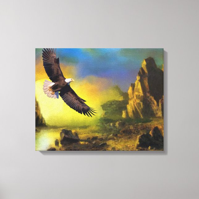 Toile A Patriotic Design with Bald Eagle Flying (Recto)