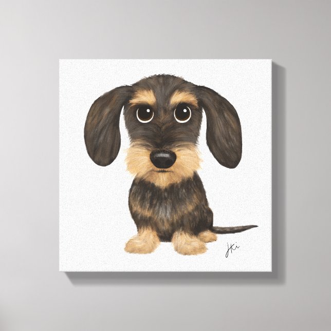 Toile À poils durs Dachshund | Teckel de chien de carica (Recto)