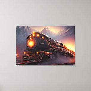Toile à vapeur Locomotive Impression