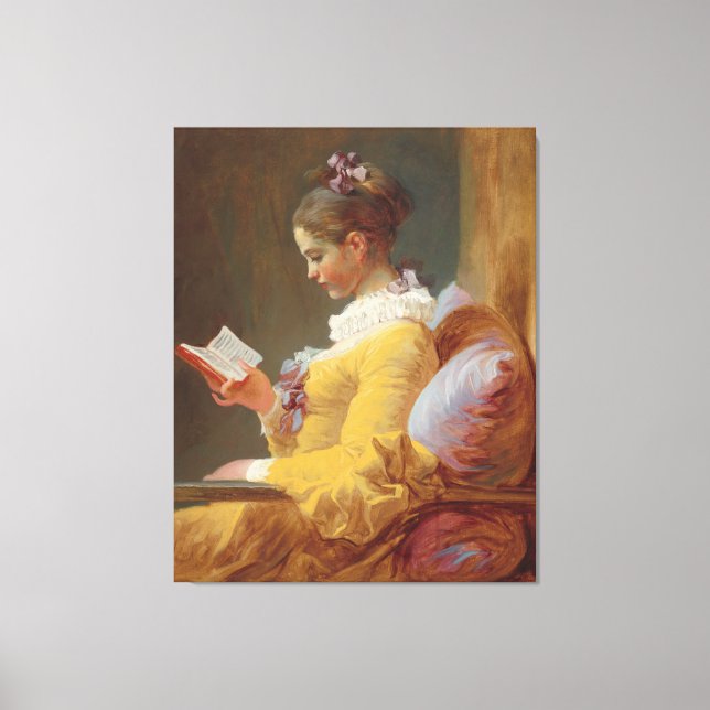 Toile A Young Girl Reading, The Reader de J. Fragonard (Recto)