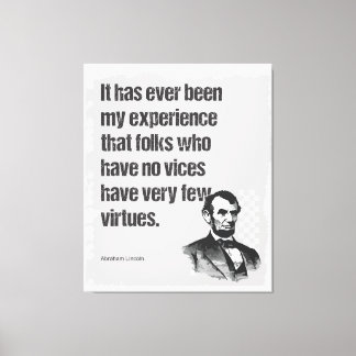 Toile Abe Lincoln Vice & Virtue Citation Art