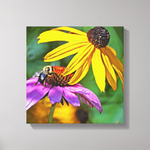 Toile Abeille et Fleurs