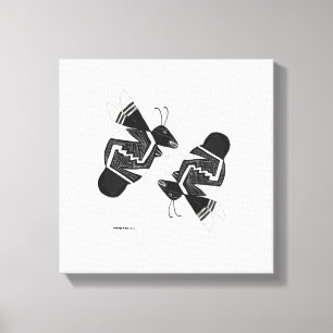 Toile Abeilles anciennes : dessin à encre