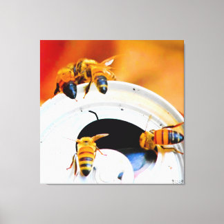 Toile Abeilles sur une canette de soda