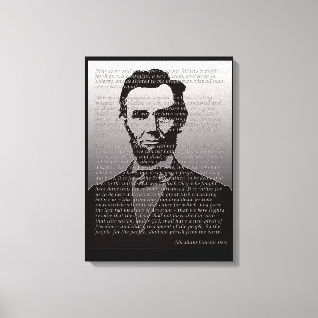 Toile Abraham Lincoln Gettysburg Adresse Portrait Imprim (Recto)
