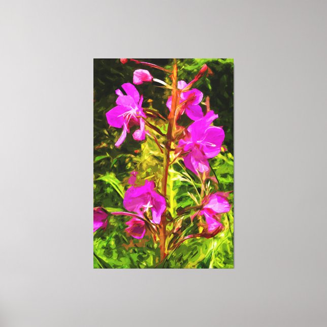 Toile Abrégé sur d'Alaska fleur sauvage de rose de (Recto)