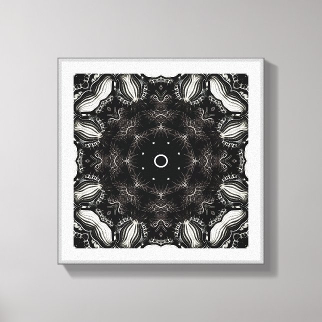 Toile Abstract Black and White Home Decor Wall Art (Recto)
