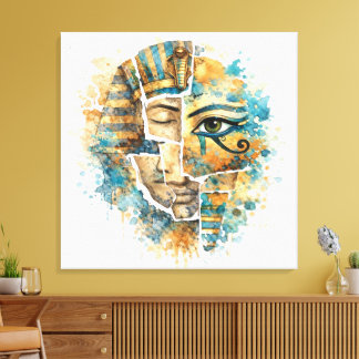 Toile Abstract Egyptian Pharaoh Art with Eye of Horus