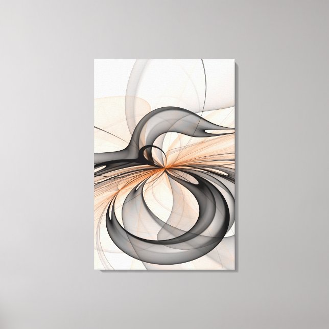 Toile Abstrait Anthracite Grey Sienna Art moderne fracta (Recto)