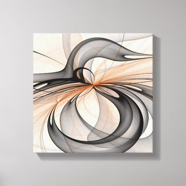 Toile Abstrait Anthracite Grey Sienna Art moderne fracta (Recto)