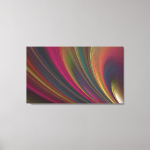 Toile Abstrait Arc-en-ciel Fractal Wrapped Canvas