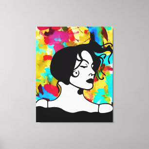 Toile Abstrait Art numérique Vibrant Dame des Couleurs