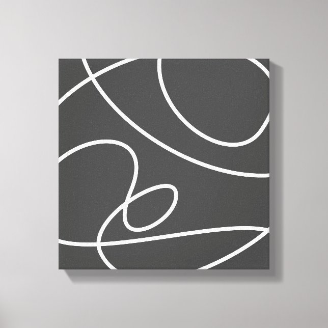 Toile Abstrait contemporain Art moderne chic noir blanc (Recto)