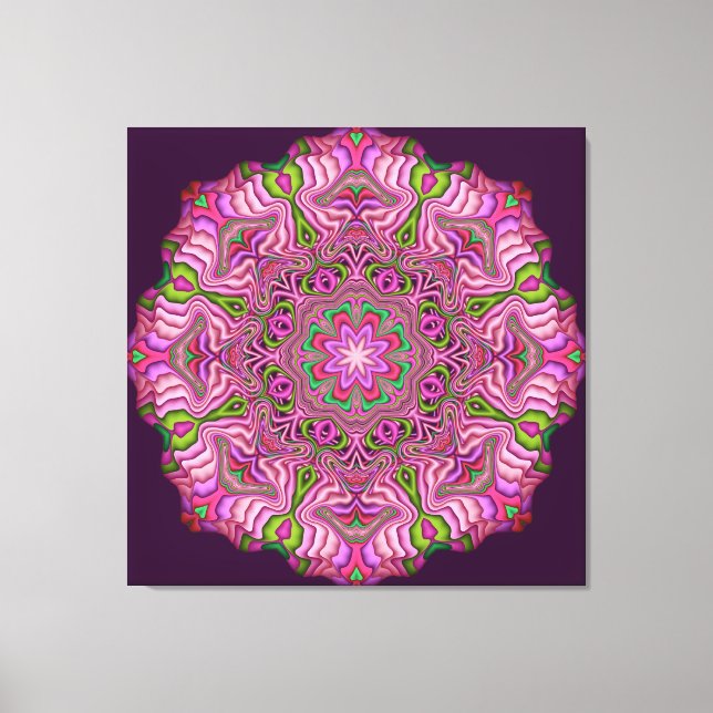 Toile Abstrait Mandala Canvas imprimer Pops roses (Recto)