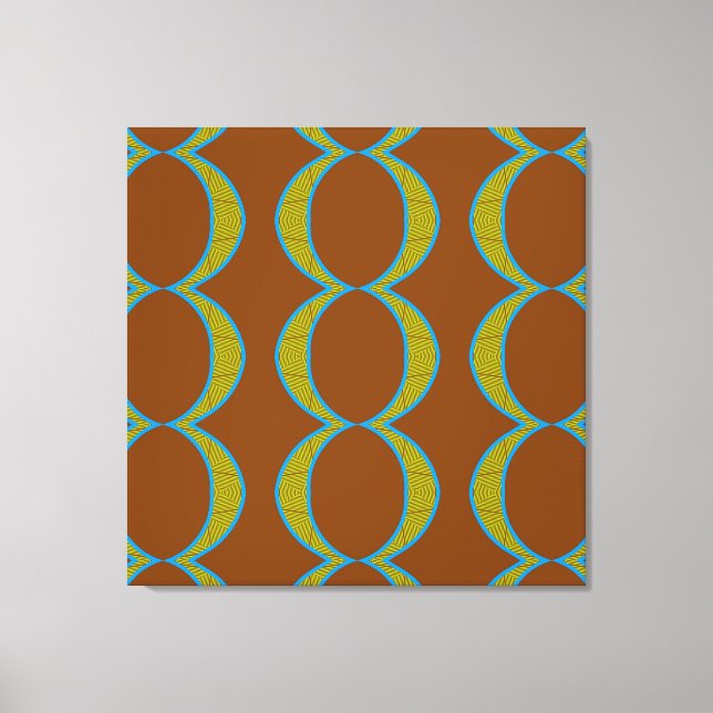 Toile Abstrait moderne Cuivre Brown Cercles verts Diaman (Recto)