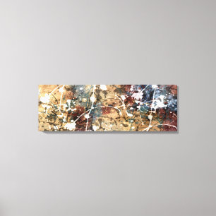 Toile Abstrait moderne en Bleu, Bourgogne et Naturel
