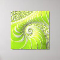 Abstrait Moderne Lime Green Spiral Fractal
