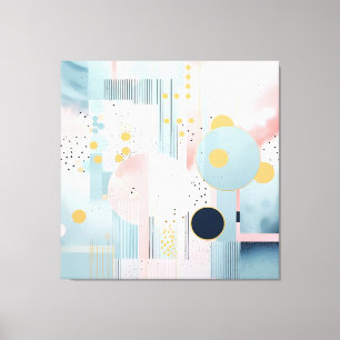 Toile Abstrait moderne pastel motif géométrique