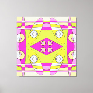 Toile Abstrait surf Bright Pink Green Bubblegum